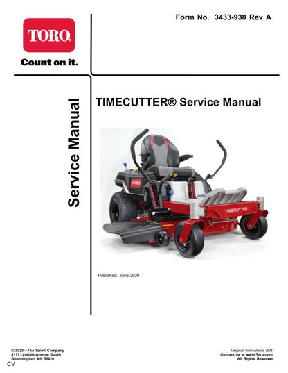 Toro Timecutter 74685 74687 74690 74694 Mower Service Manual factory service manual title page