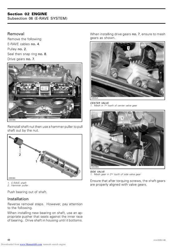 Skidoo Summit Highmark & Mach Z Snowmobile Service Manual table of contents