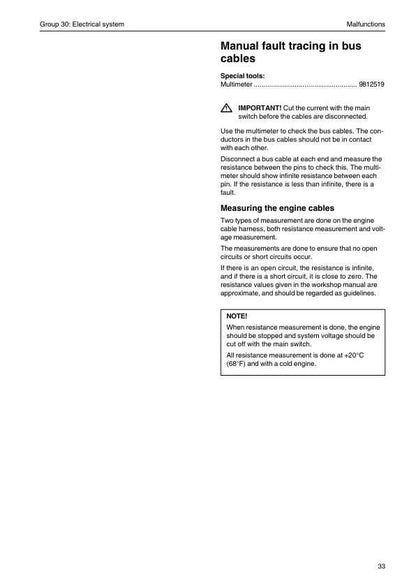 Volvo Penta TAD 650 660 734 750 760 Service Manual table of contents