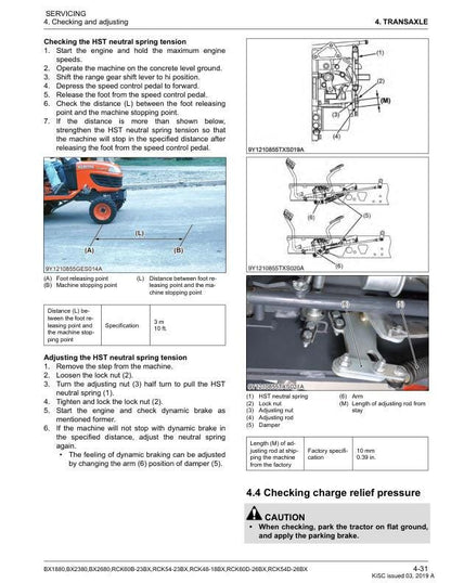Kubota BX1880 BX2380 BX2680 Tractor Service Manual sample page with technical illustrations