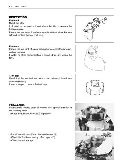Suzuki DF 2.5 Outboard Service Manual sample page from the repair manual