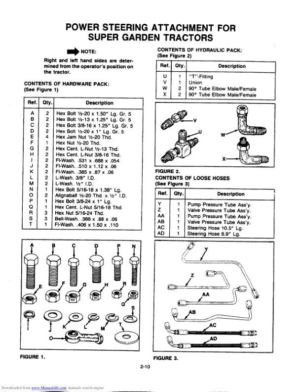 Cub Cadet 1050 1204 1210 Garden Tractor Service Manual sample page with diagrams and specifications