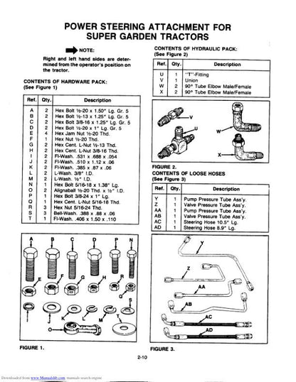Cub Cadet 1050 1204 1210 Garden Tractor Service Manual sample page with diagrams and specifications