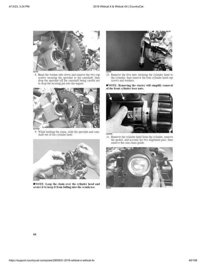 Arctic Cat Wildcat X 4X 1000 UTV Service Manual sample page with diagrams and specifications