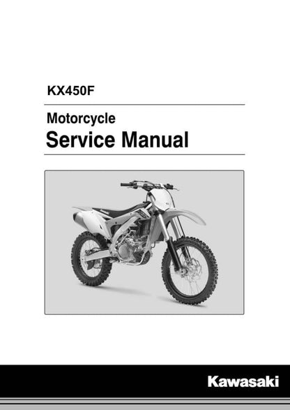 Kawasaki KX450F Motorcycle Service Manual factory service manual title page
