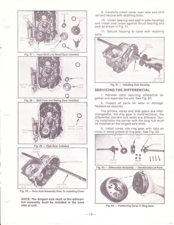 Massey Ferguson MF14 Tractor Service Manual sample page showing repair procedures