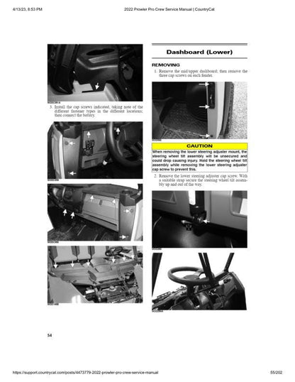 Arctic Cat Prowler Pro CREW UTV Service Manual sample page with technical illustrations