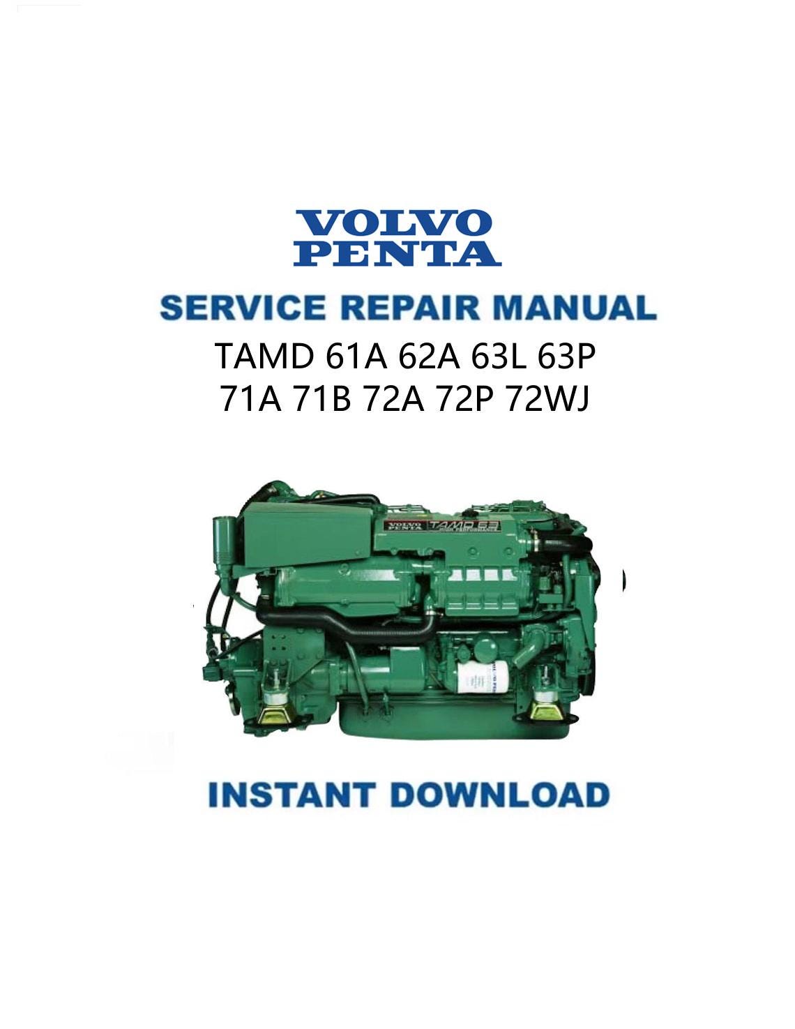 Volvo Penta TAMD  61A 62A 63L 63P 71A 71B 72A 72P 72WJ Service Manual - Service Manual PDF Instant Download