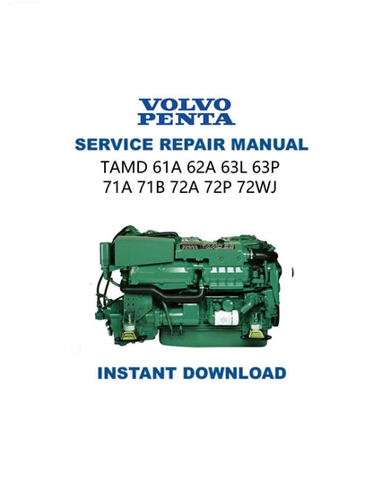 Volvo Penta TAMD  61A 62A 63L 63P 71A 71B 72A 72P 72WJ Service Manual - Service Manual PDF Instant Download