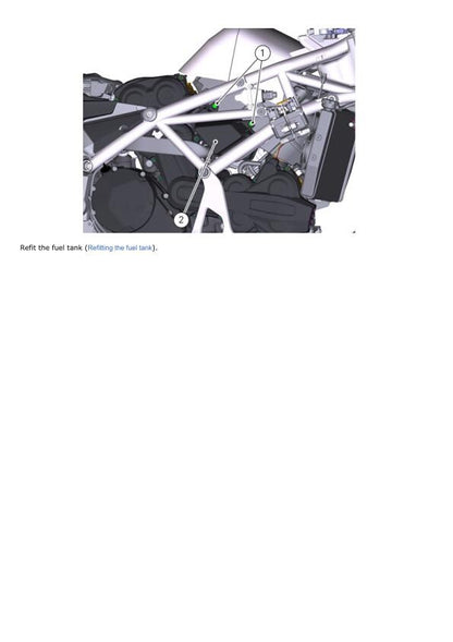 Ducati Multistrada 1200 Enduro Motorcycle Service Manual sample page showing repair procedures