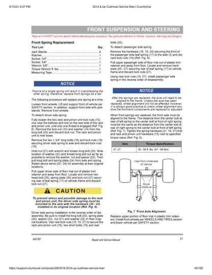 Cushman Hauler Pro X 72V Service Manual sample page from service manual