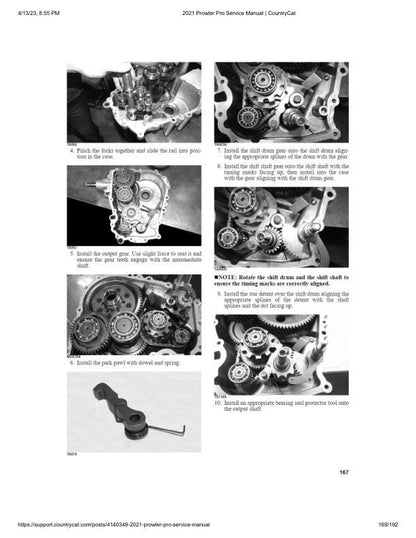 Arctic Cat Prowler Pro UTV Service Manual sample page with service data and tables