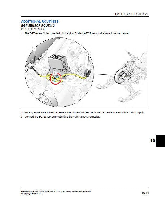 Polaris Pro RMK KHAOS 850 Snowmobile Service Manual sample page from the repair manual