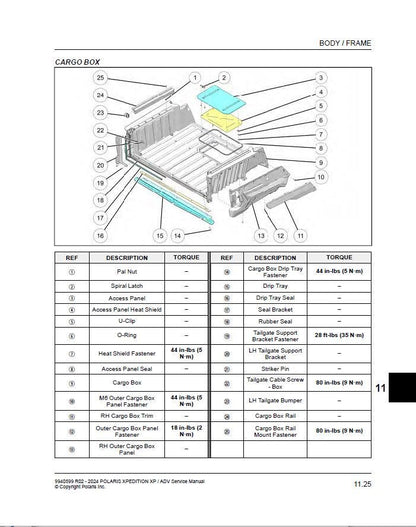 Polaris Xpedition XP ADV 1000 UTV Service Manual sample page from the repair manual