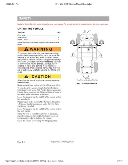 EZGO TXT Electric Golf Cart Service Manual sample page from service manual