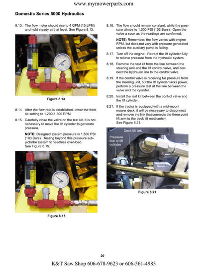 Cub Cadet Domestic 5000 Tractor Service Manual sample page showing repair procedures