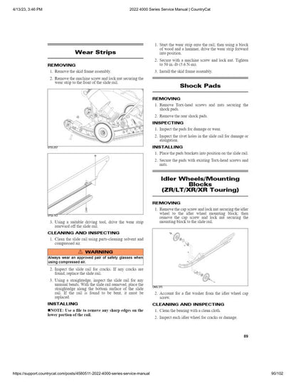 Arctic Cat Blast ZR LT M XR 4000 Snowmobile Service Manual sample page showing schematics and diagrams