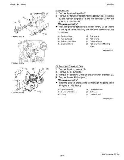 Kubota GR 1600 EC Mower Service Manual sample page with technical illustrations