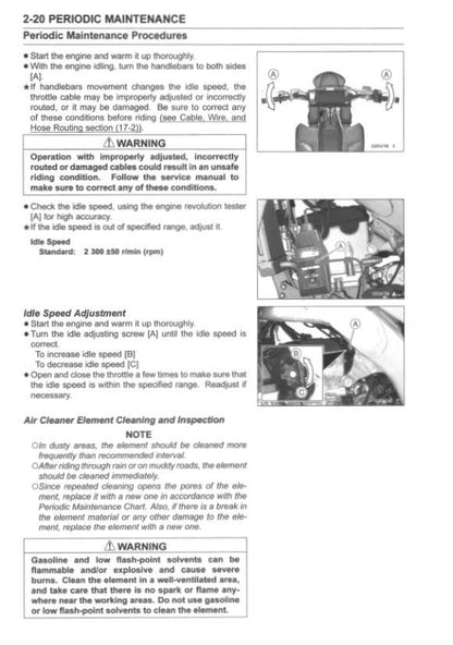 Kawasaki KX 250 KX250X Motorcycle Service Manual sample page from service manual