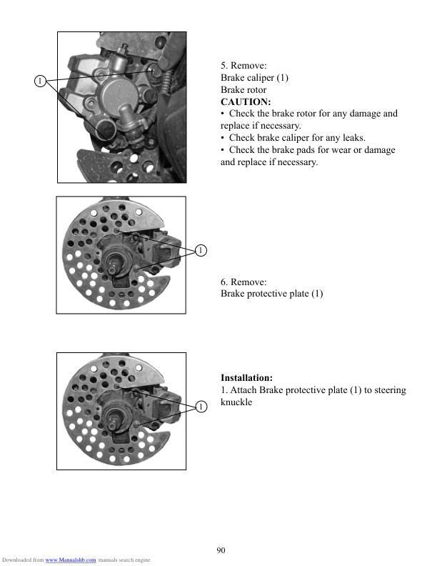 Baja Wilderness Trail WD400U ATV Service Manual sample page showing repair procedures