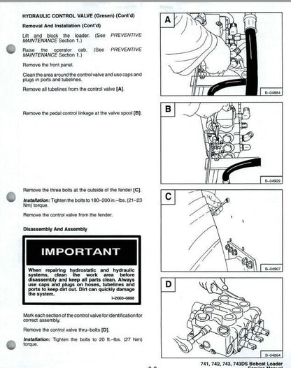 Bobcat 741 742 743 Skid Steer Loader Service Manual sample page from service manual