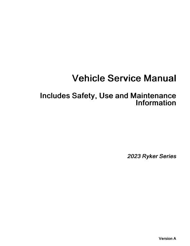 Can-Am Ryker Series Motorcycle Service Manual factory service manual title page