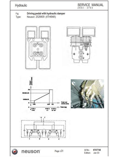Wacker Neuson 2503 3503 Tracked Excavator Service Manual sample page with technical illustrations