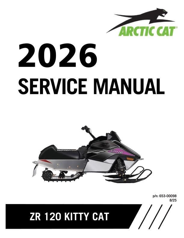 Arctic Cat ZR 120 Kitty Cat Snowmobile Service Manual factory service manual title page
