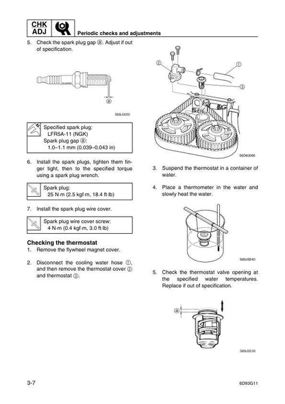 Yamaha F80B F100D Outboard Service Manual sample page from service manual