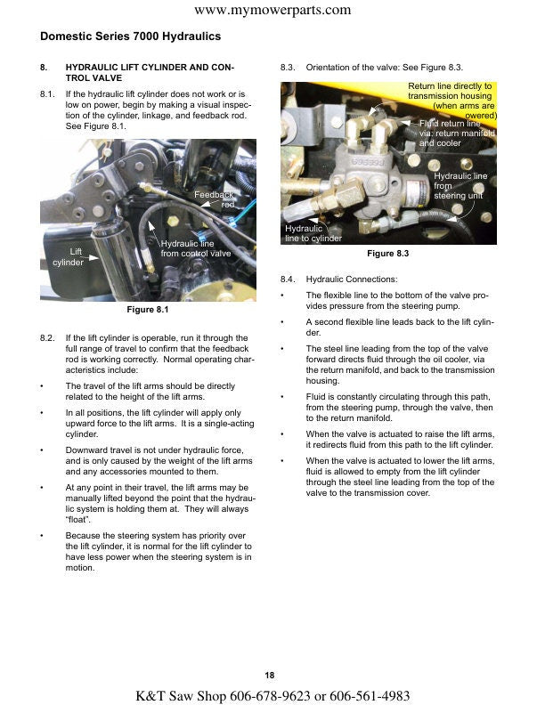 Cub Cadet Domestic 7000 Tractor Service Manual sample page with technical illustrations