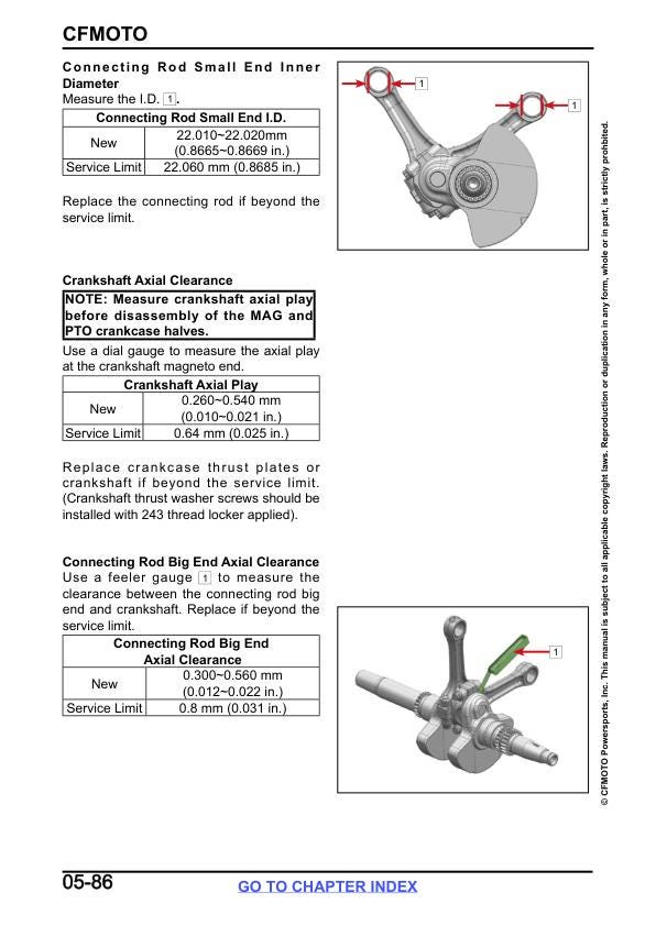 CFMOTO ZFORCE 800 950 Touring Trail Sport-4 UTV Service Manual sample page with technical illustrations
