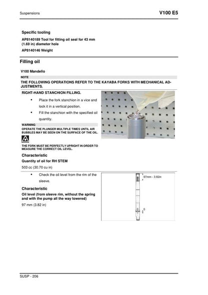 Moto Guzzi V100 Mandello E5 Motorcycle Service Manual sample page from the repair manual