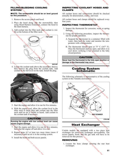 Yamaha Sidewinder Snowmobile Service Manual sample page from the repair manual