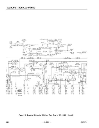 JLG 450A 450AJ Articulated Boom Lift Service Manual sample page showing schematics and diagrams