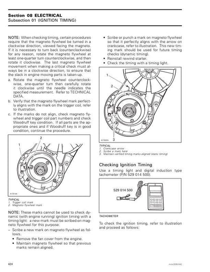 Skidoo Tundra Skandic Expedition Snowmobile Service Manual sample page with technical illustrations