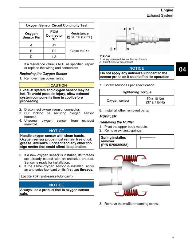 Can-Am Ryker Series Motorcycle Service Manual sample page from service manual