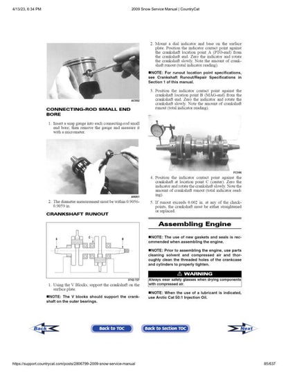 Arctic Cat Crossfire Z1 Bearcat F5 Snowmobile Service Manual sample page from service manual