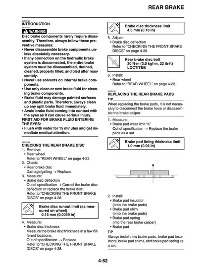 Yamaha MT-07 Motorcycle Service Manual sample page showing repair procedures
