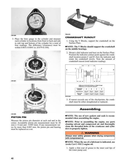 Arctic Cat ZR R-XC Riot M 600 Snowmobile Service Manual sample page showing repair procedures