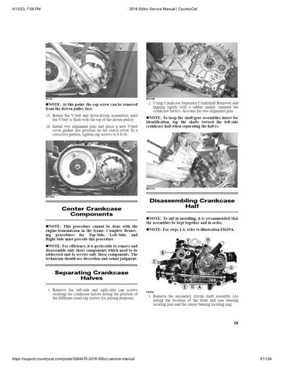 Arctic Cat Alterra 500 ATV Service Manual sample page with technical illustrations