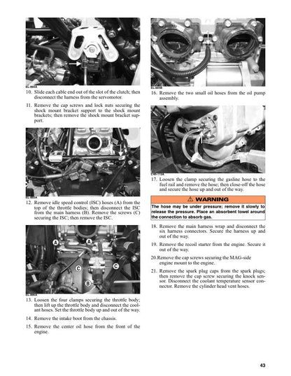 Arctic Cat ZR XF M Lynx Pantera Bearcat Snowmobile Service Manual sample page showing repair procedures