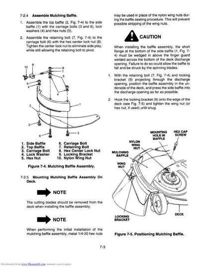 Cub Cadet 2000 Mower Service Manual sample page with technical illustrations