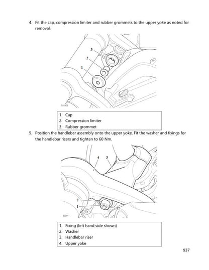 Triumph Rocket 3 GT/R Motorcycle Service Manual sample page with diagrams and specifications