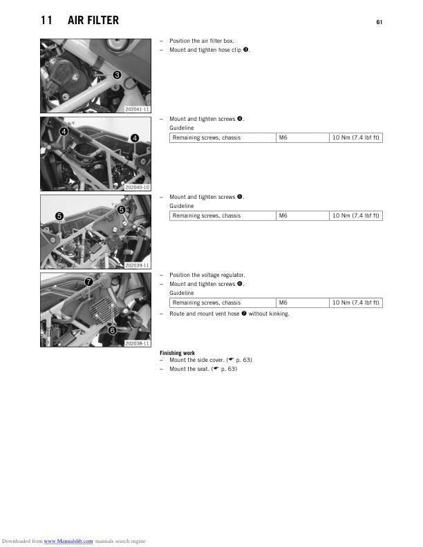 KTM 690 SMC Motorcycle Service Manual sample page from service manual