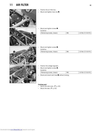 KTM 690 SMC Motorcycle Service Manual sample page from service manual
