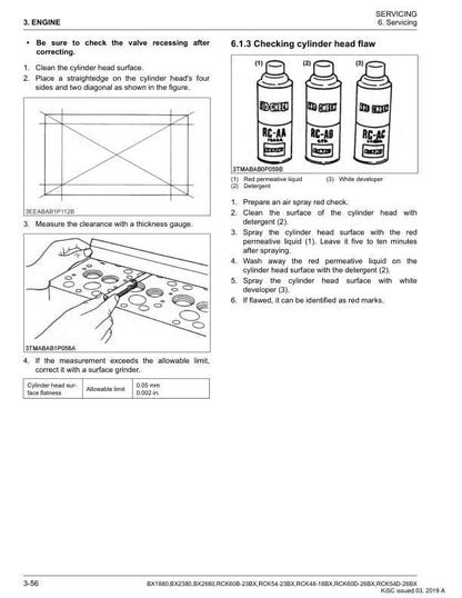 Kubota BX1880 BX2380 BX2680 Tractor Service Manual sample page showing repair procedures