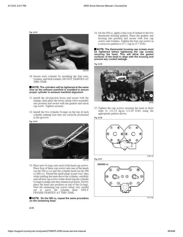 Arctic Cat Bearcat Pantera Thundercat Z ZR ZL Snowmobile Service sample page from service manual