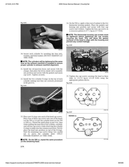 Arctic Cat Bearcat Pantera Thundercat Z ZR ZL Snowmobile Service sample page from service manual