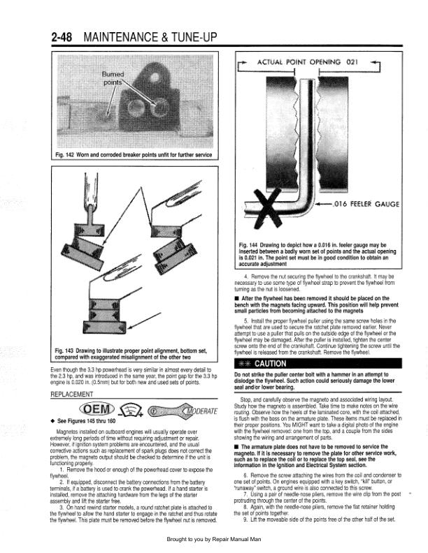 Johnson Evinrude 1.25 - 70 HP Outboard Service Manual sample page from service manual