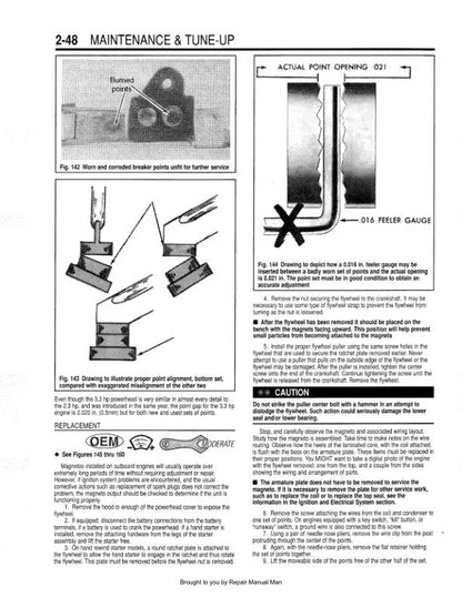 Johnson Evinrude 1.25 - 70 HP Outboard Service Manual sample page from service manual